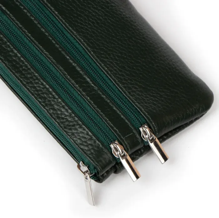 Косметичка шкіра A-00141 d-green