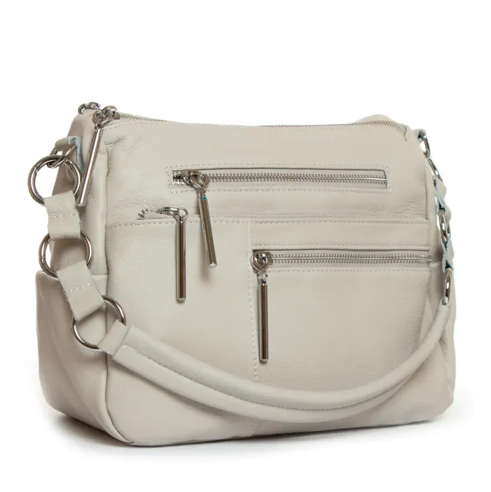 Сумка Женская Классическая кожа ALEX RAI 8930-9 white-grey