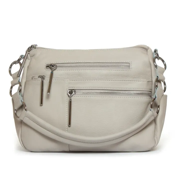 Сумка Женская Классическая кожа ALEX RAI 8930-9 white-grey