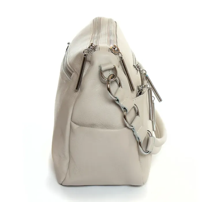 Сумка Женская Классическая кожа ALEX RAI 8930-9 white-grey