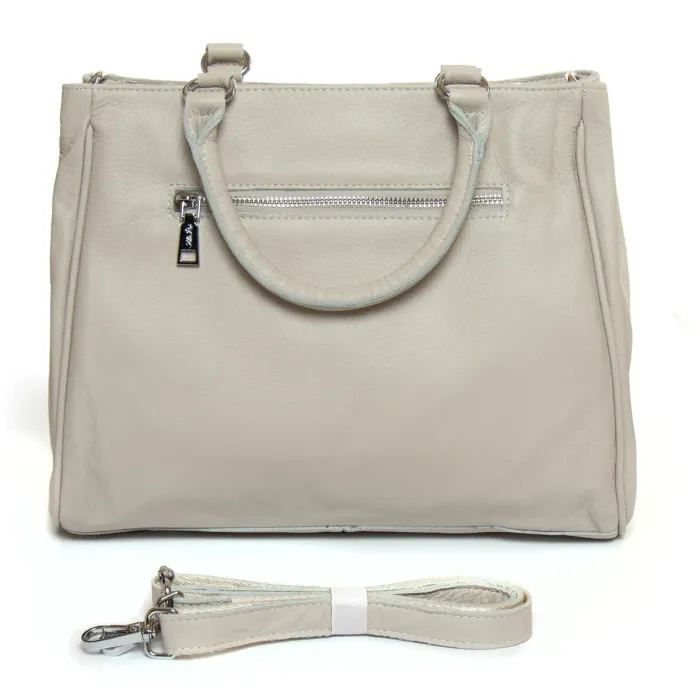 Сумка жіноча Класична шкіра ALEX RAI 8782-9 white-grey