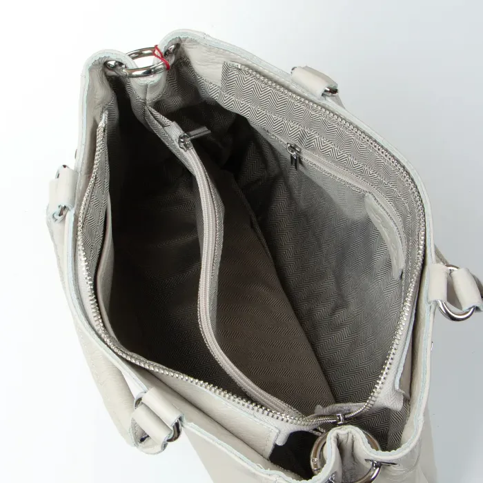 Сумка жіноча Класична шкіра ALEX RAI 8782-9 white-grey