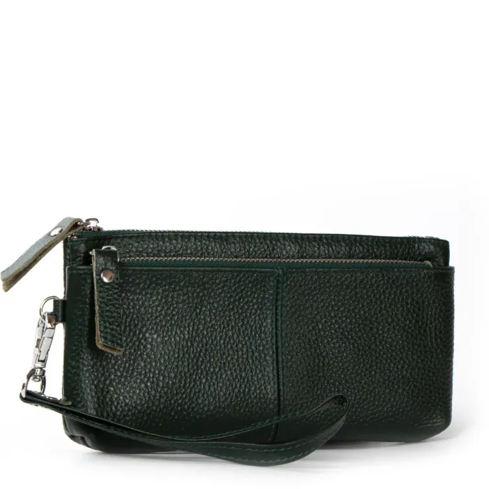 Косметичка кожа A-00276 green