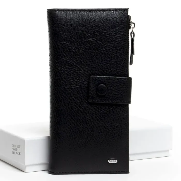Жіночий гаманець Classic шкіряний Dr.Bond WMB-1 black color