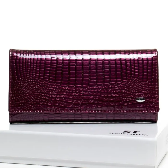 Жіночий гаманець LR шкіряний-лак Sergio Torretti W501-2 violet