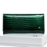 Жіночий гаманець LR шкіряний-лак Sergio Torretti W501-2 dark-green