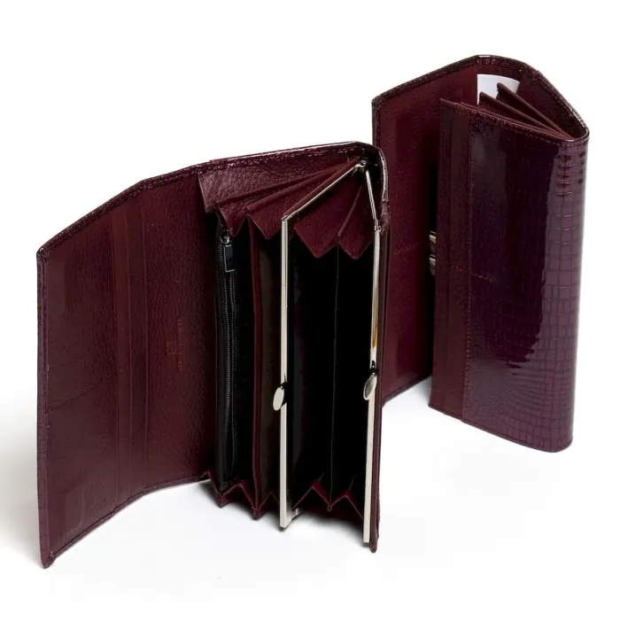 Жіночий гаманець LR шкіряний-лак Sergio Torretti W1-V-2 violet