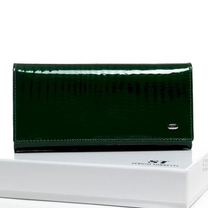 Кошелек LR кожа-лак SERGIO TORRETTI W1-V-2 dark-green