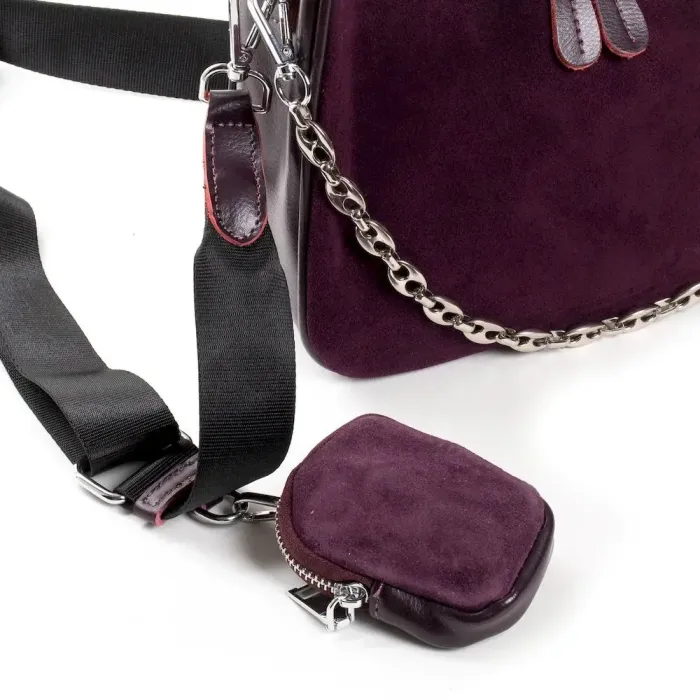 Сумка Женская Классическая замш ALEX RAI 01-09 06-375-1 wine-red