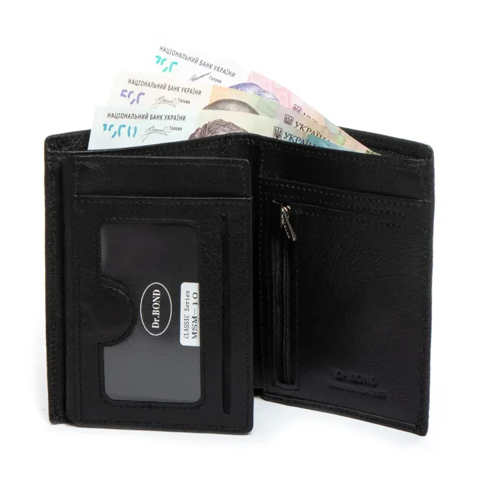Гаманець Classic Чоловіча шкіра DR. BOND MSM-10 black
