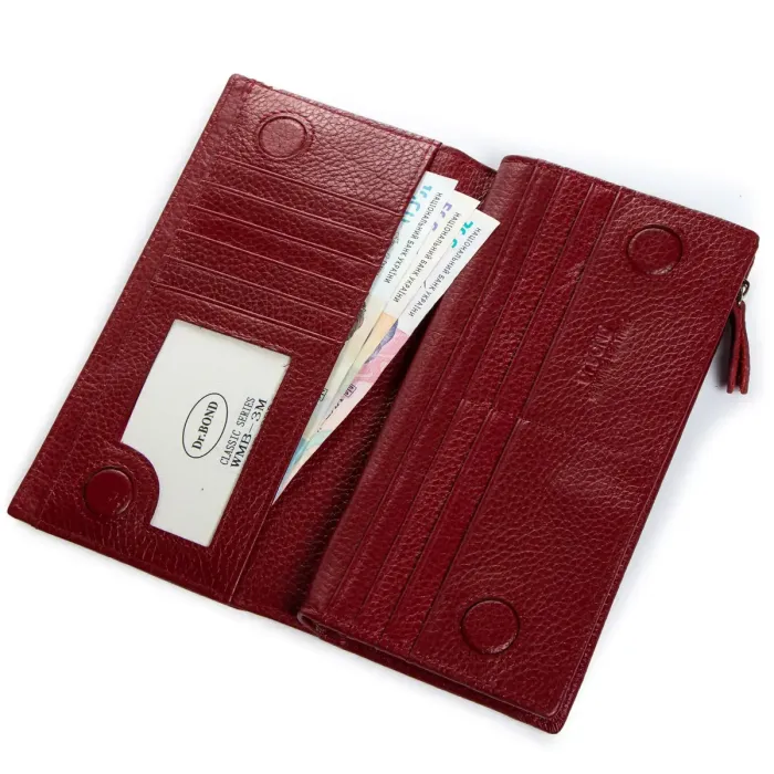 Гаманець Classic Жіноча шкіра DR. BOND WMB-3M wine-red