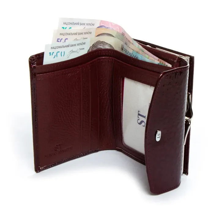 Гаманець LR Жіночий шкіра-лак SERGIO TORRETTI Ws-11 wine-red