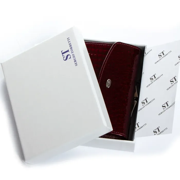 Гаманець LR Жіночий шкіра-лак SERGIO TORRETTI Ws-11 wine-red