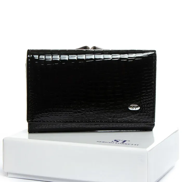 Кошелек LR Женский кожа-лак SERGIO TORRETTI W5 black