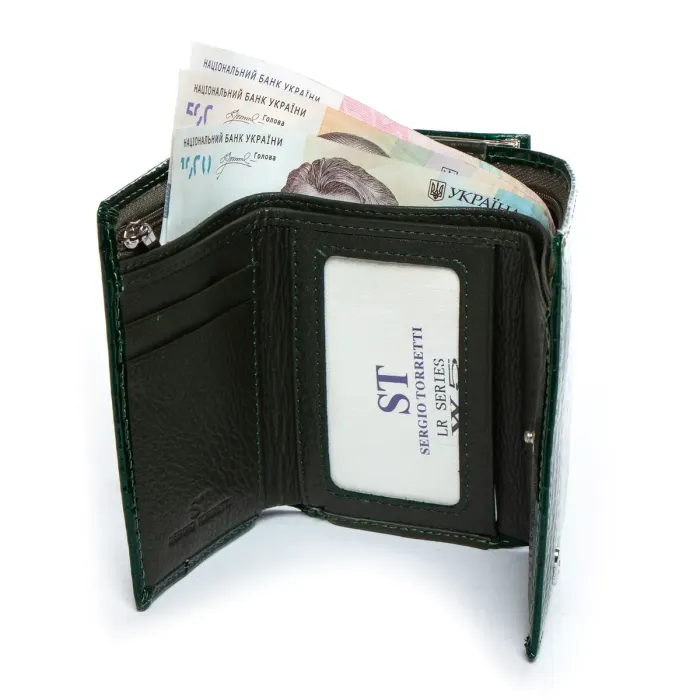 Кошелек LR Женский кожа-лак SERGIO TORRETTI W5 dark-green