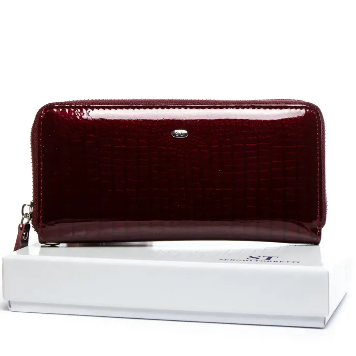 Гаманець LR Жіночий шкіра-лак SERGIO TORRETTI W38 wine-red