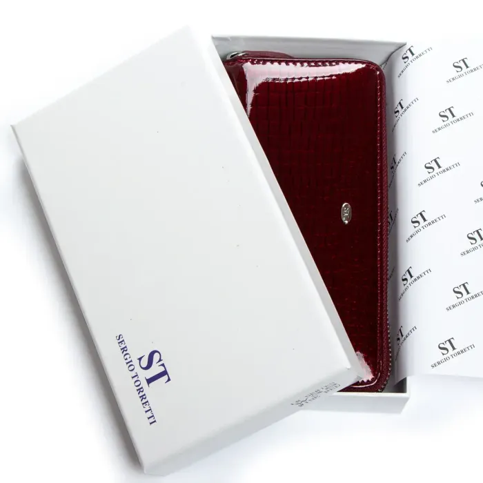 Гаманець LR Жіночий шкіра-лак SERGIO TORRETTI W38 wine-red