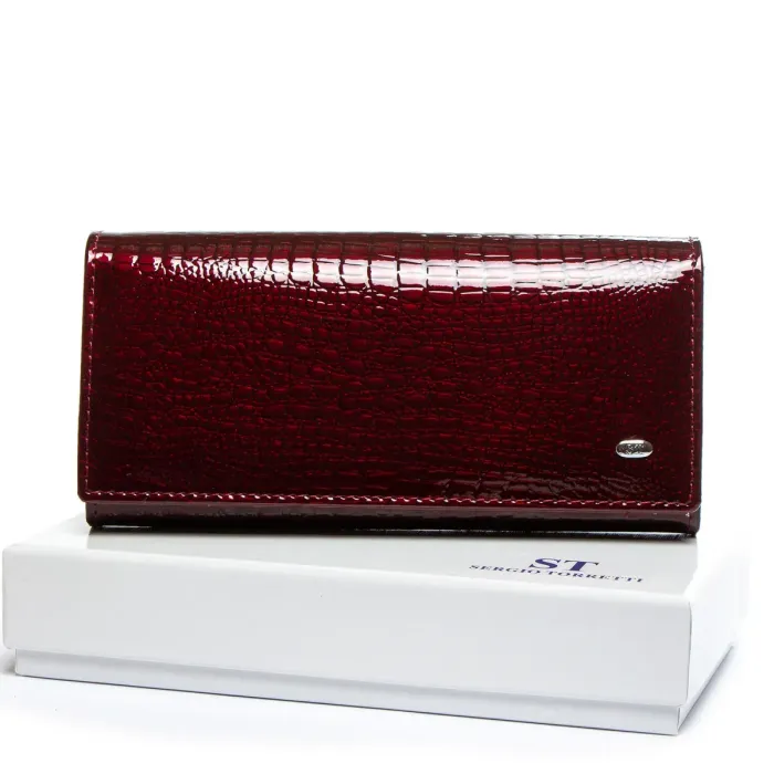 Гаманець LR Жіночий шкіра-лак SERGIO TORRETTI W1-v wine-red
