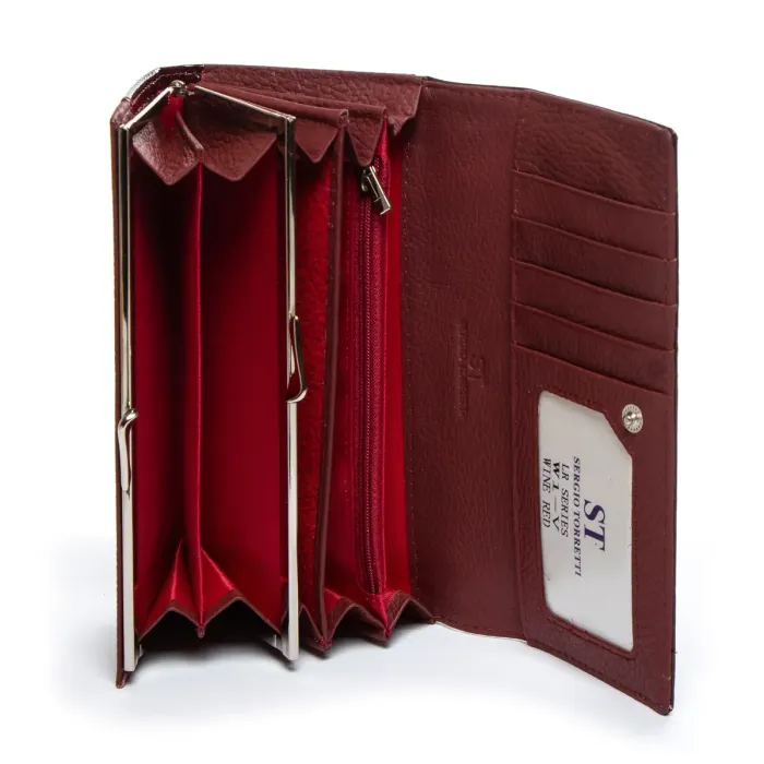Гаманець LR Жіночий шкіра-лак SERGIO TORRETTI W1-v wine-red