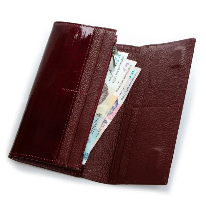 Гаманець LR Жіночий шкіра-лак SERGIO TORRETTI W501-2 wine-red