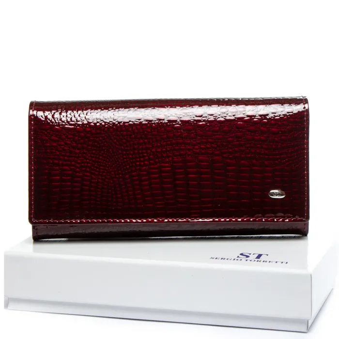 Гаманець LR Жіночий шкіра-лак SERGIO TORRETTI W501 wine-red