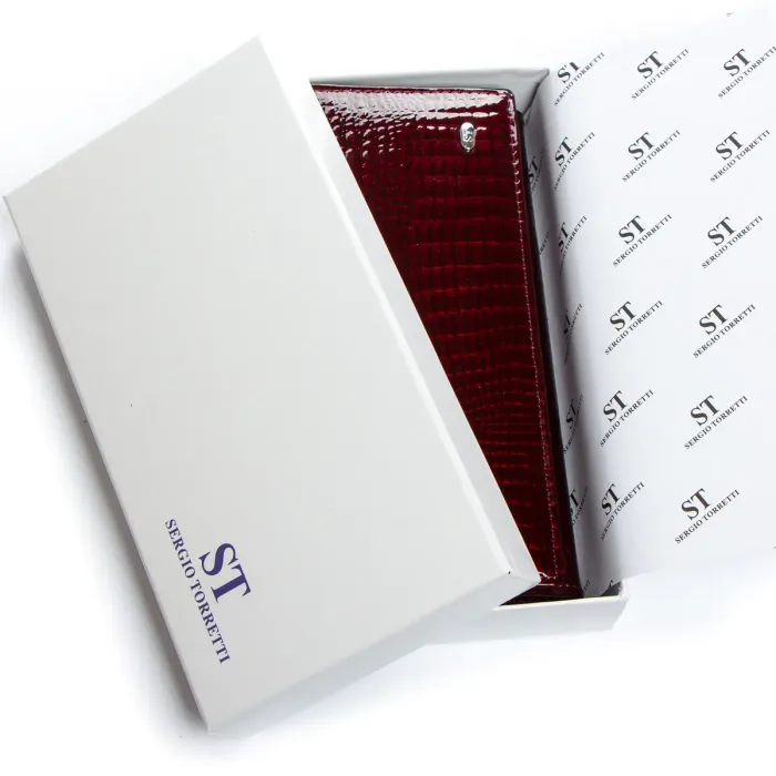 Гаманець LR Жіночий шкіра-лак SERGIO TORRETTI W501 wine-red