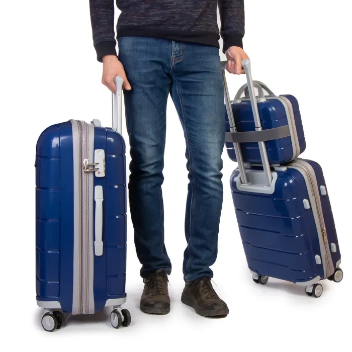 Дорожня Валіза 2/1 ABS-пластик FASHION PP1-PLUS-1 dark-blue