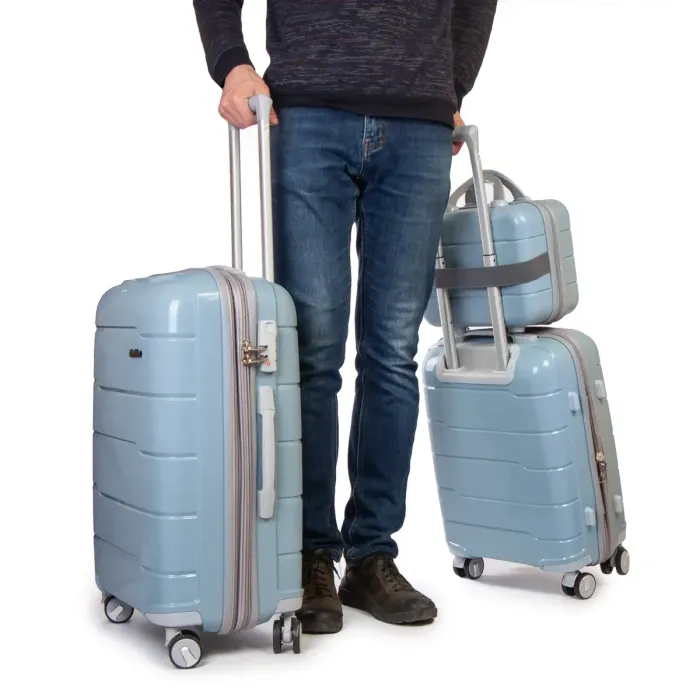 Дорожная Чемодан 2/1 ABS-пластик FASHION PP1-PLUS-1 silver-grey