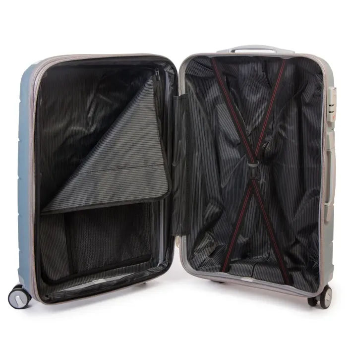 Дорожная Чемодан 2/1 ABS-пластик FASHION PP1-PLUS-1 silver-grey