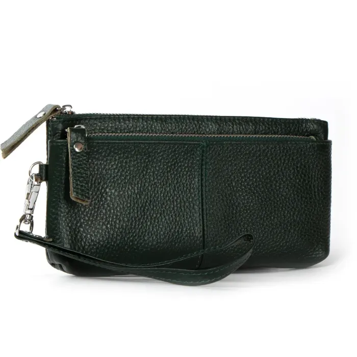 Косметичка кожа A-00276-5 d-green