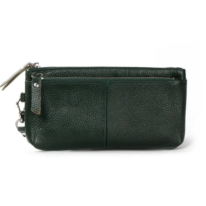 Косметичка кожа A-00276-5 d-green