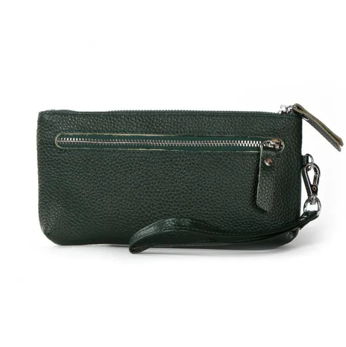 Косметичка кожа A-00276-5 d-green