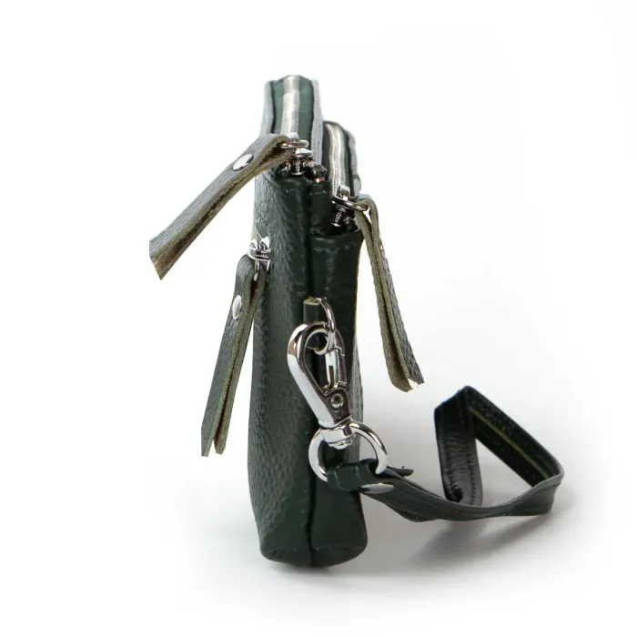 Косметичка кожа A-00276-5 d-green