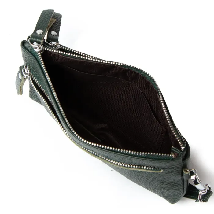 Косметичка кожа A-00276-5 d-green