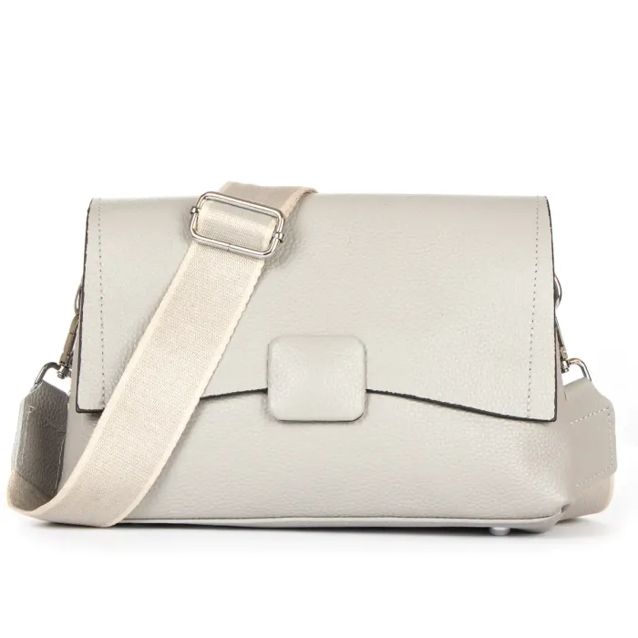 Сумка жіноча Класична шкіра ALEX RAI 99115 white-grey