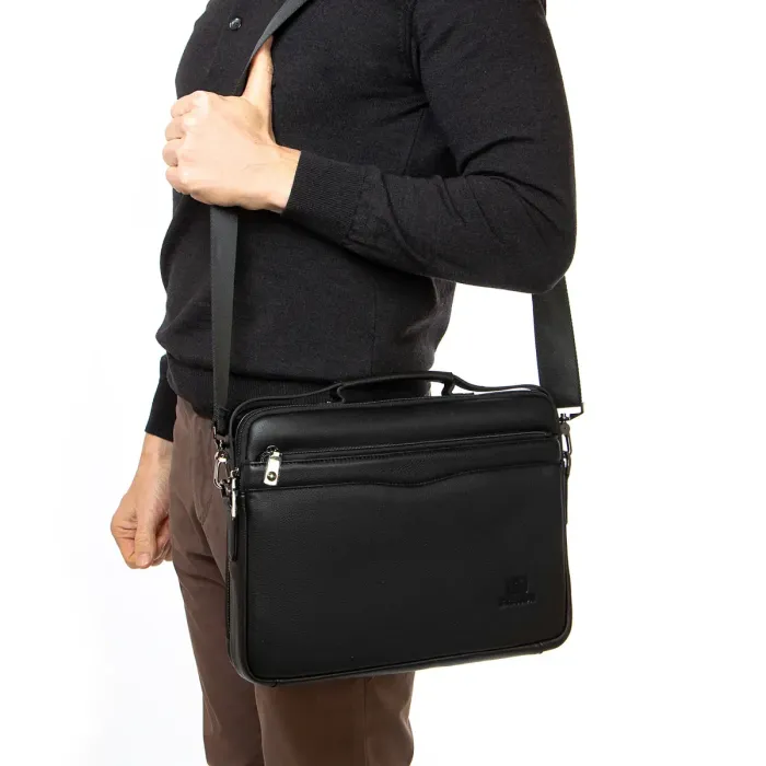 Сумка Чоловіча шкіра портфель BRETTON 3707-8 black
