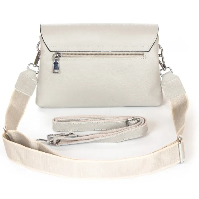 Сумка жіноча Класична шкіра ALEX RAI 99115 white-grey