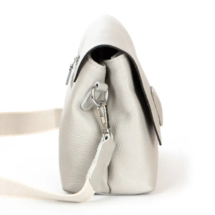 Сумка жіноча Класична шкіра ALEX RAI 99115 white-grey