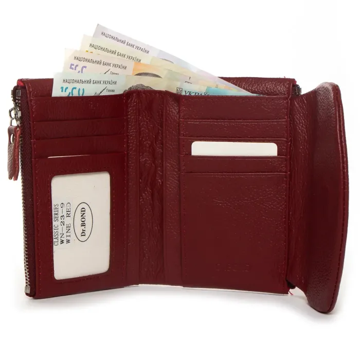 Гаманець Classic Жіноча шкіра DR. BOND WN-23-9 wine-red