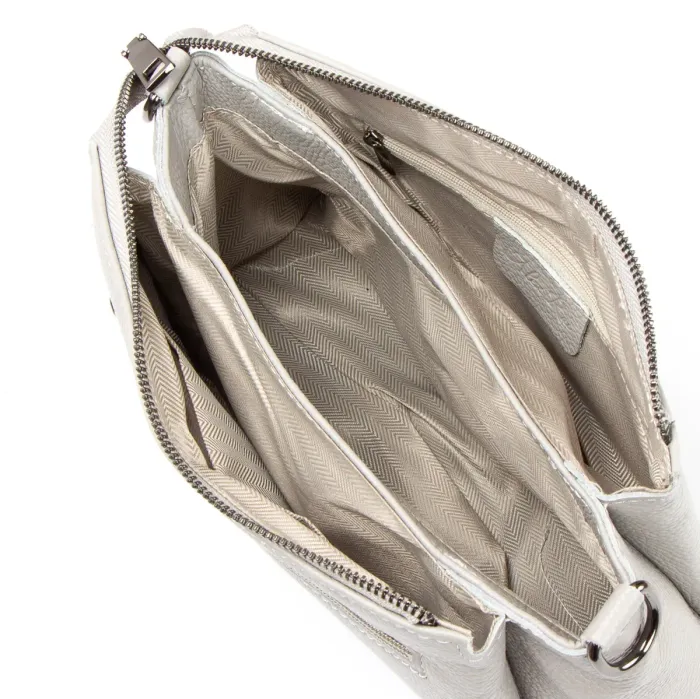 Сумка жіноча Класична шкіра ALEX RAI 99105-1 white-grey