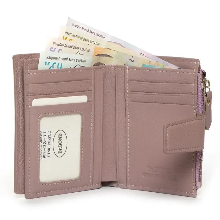 Кошелек Classic Женский кожа DR. BOND WN-23-11 pink-purple