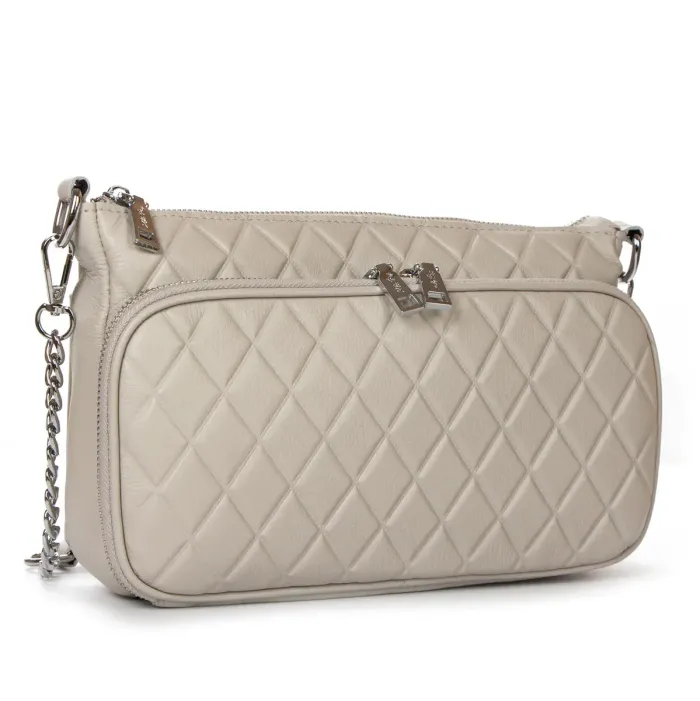 Сумка жіноча Класична шкіра ALEX RAI 2033-9 white-grey