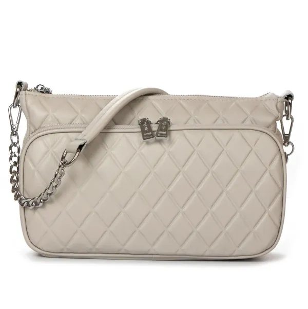 Сумка жіноча Класична шкіра ALEX RAI 2033-9 white-grey