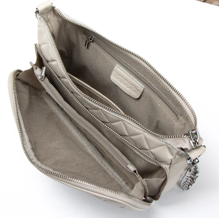 Сумка жіноча Класична шкіра ALEX RAI 2033-9 white-grey