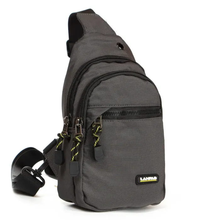 Сумка чоловіча на плече нейлон Lanpad 82060 grey