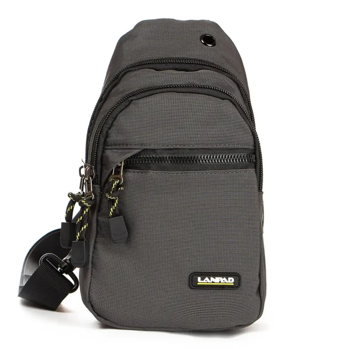 Сумка чоловіча на плече нейлон Lanpad 82060 grey