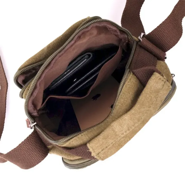 Цікава невелика чоловіча сумка із щільного текстилю Vintage 22219 Оливковий