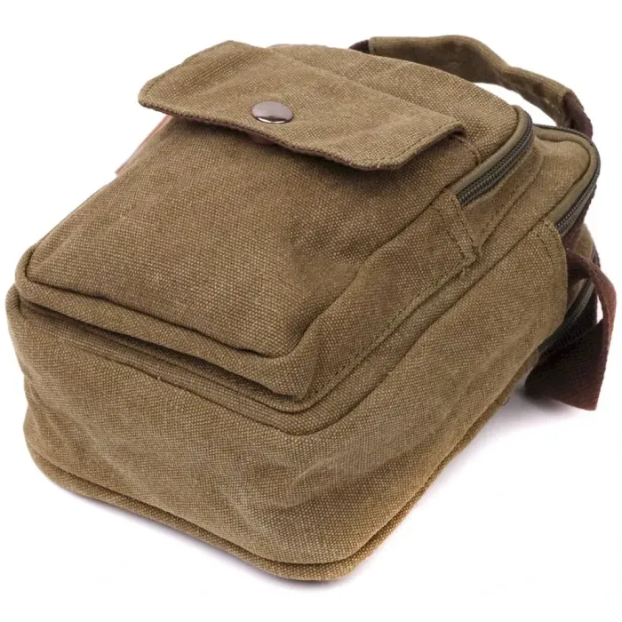 Цікава невелика чоловіча сумка із щільного текстилю Vintage 22219 Оливковий