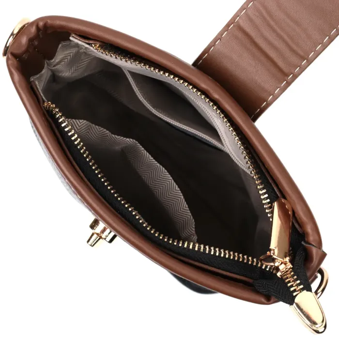 Интересная сумка на плечо для женщин на каждый день из натуральной кожи Vintage 22348 Черная