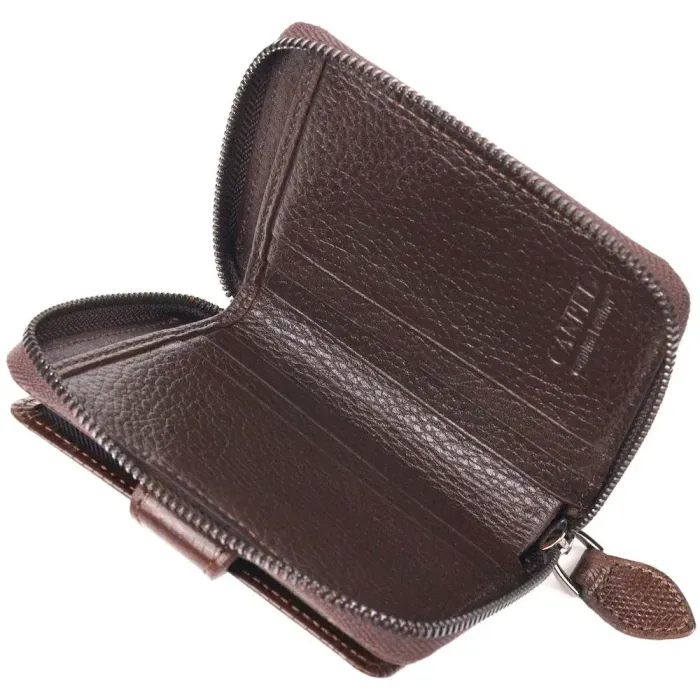 Интересное портмоне из натуральной фактурной кожи CANPELLINI 21493 Коричневое